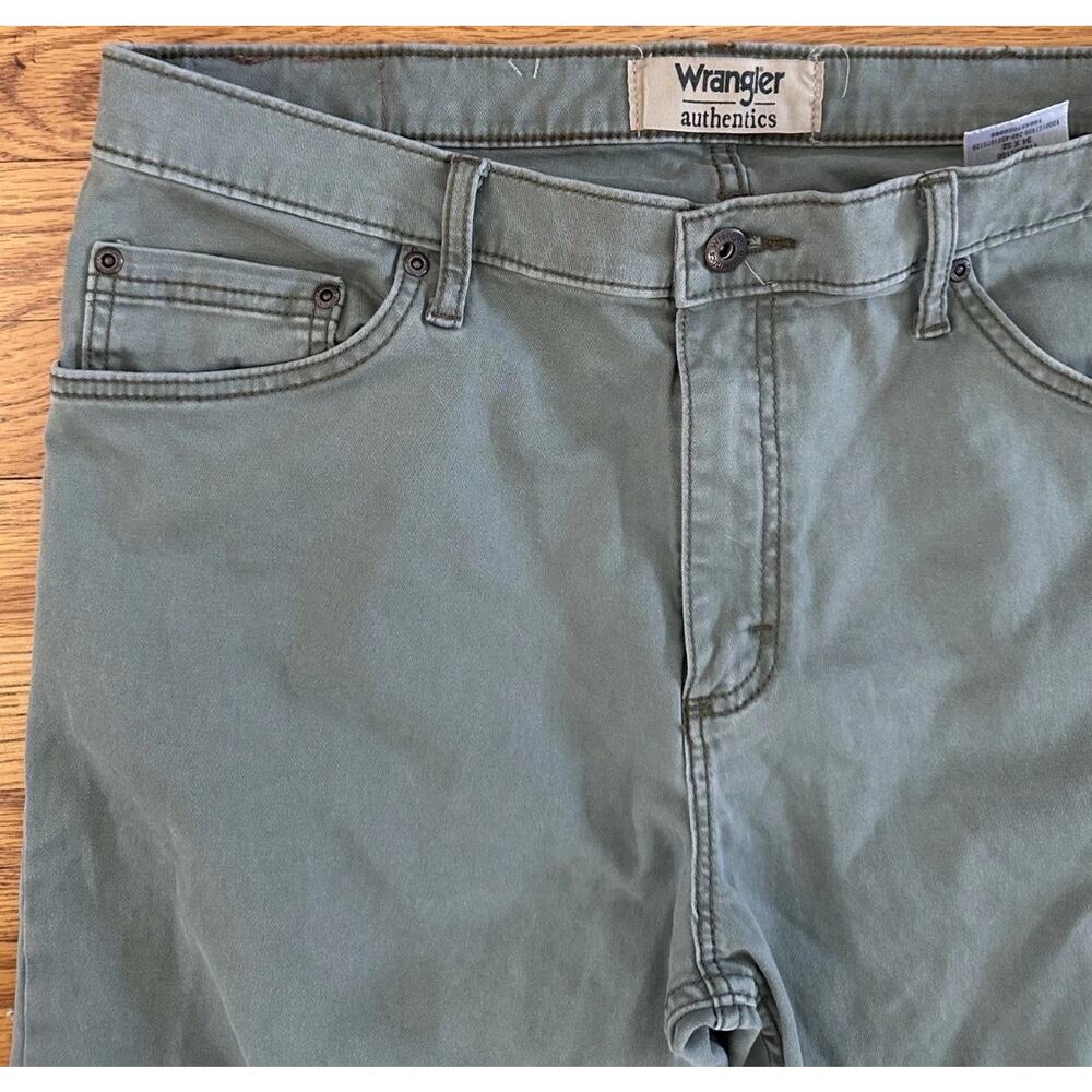 Men's Wrangler Authentics Straight Fit Cotton Jeans Green Casual Workwear